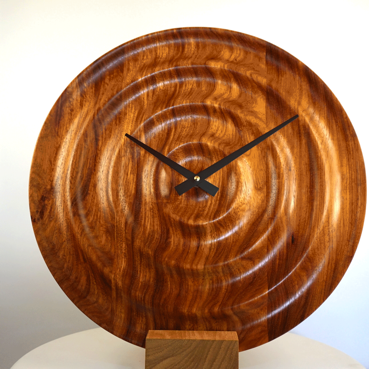 Ripple – Carved Rosewood Wall Clock