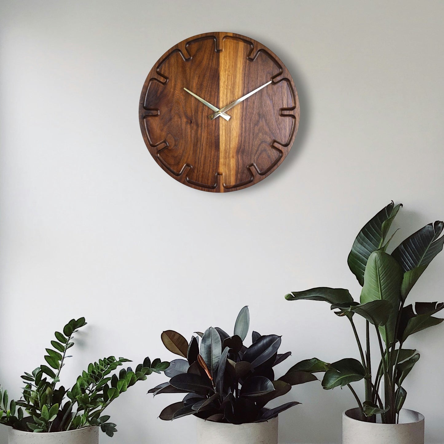 Sentinel - Sculpted Walnut Wall Clock