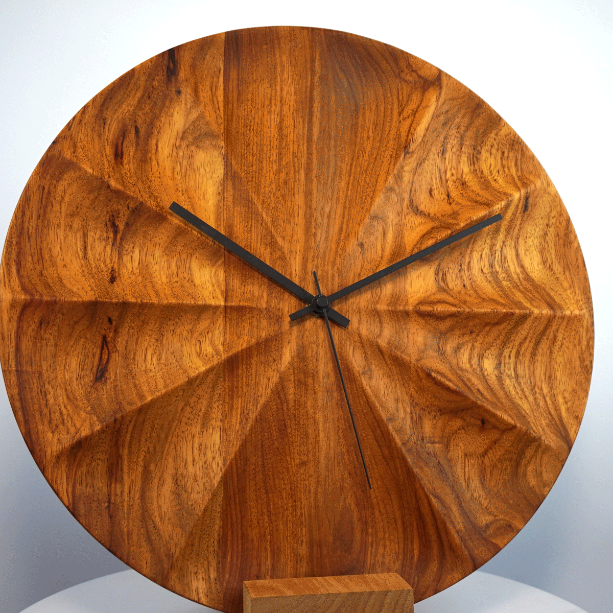 Zephyr #1 – Sculpted Rosewood Wall Clock