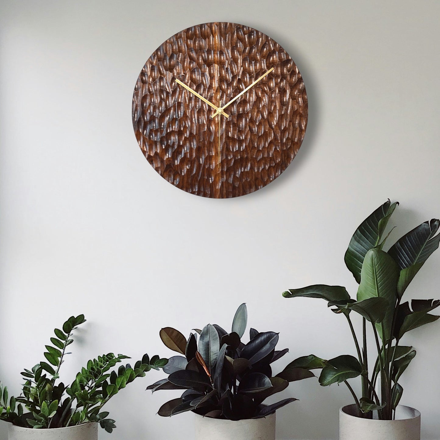 Forge – Sculpted Walnut Wall Clock