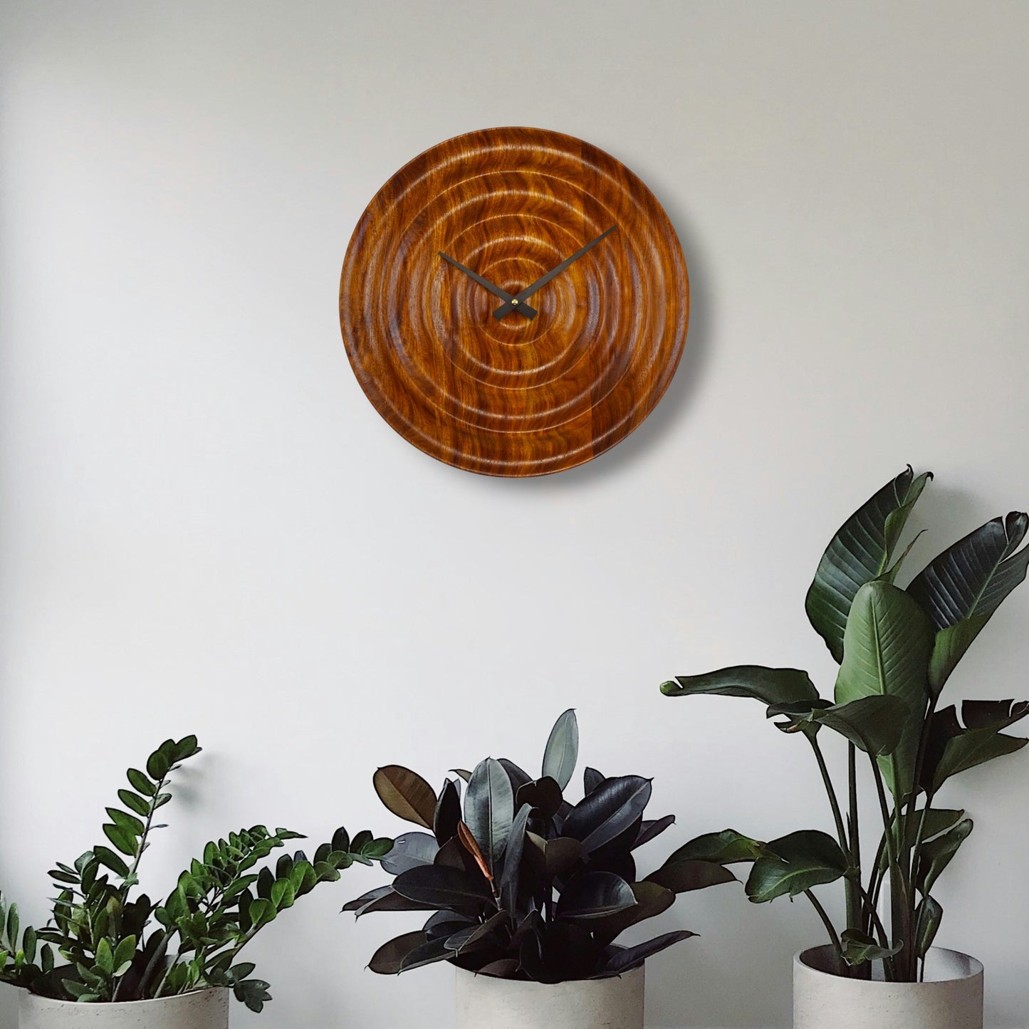 Ripple – Carved Rosewood Wall Clock