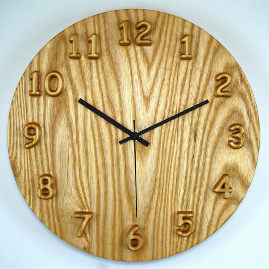 Buddy – Ash Wall Clock with Raised Numerals