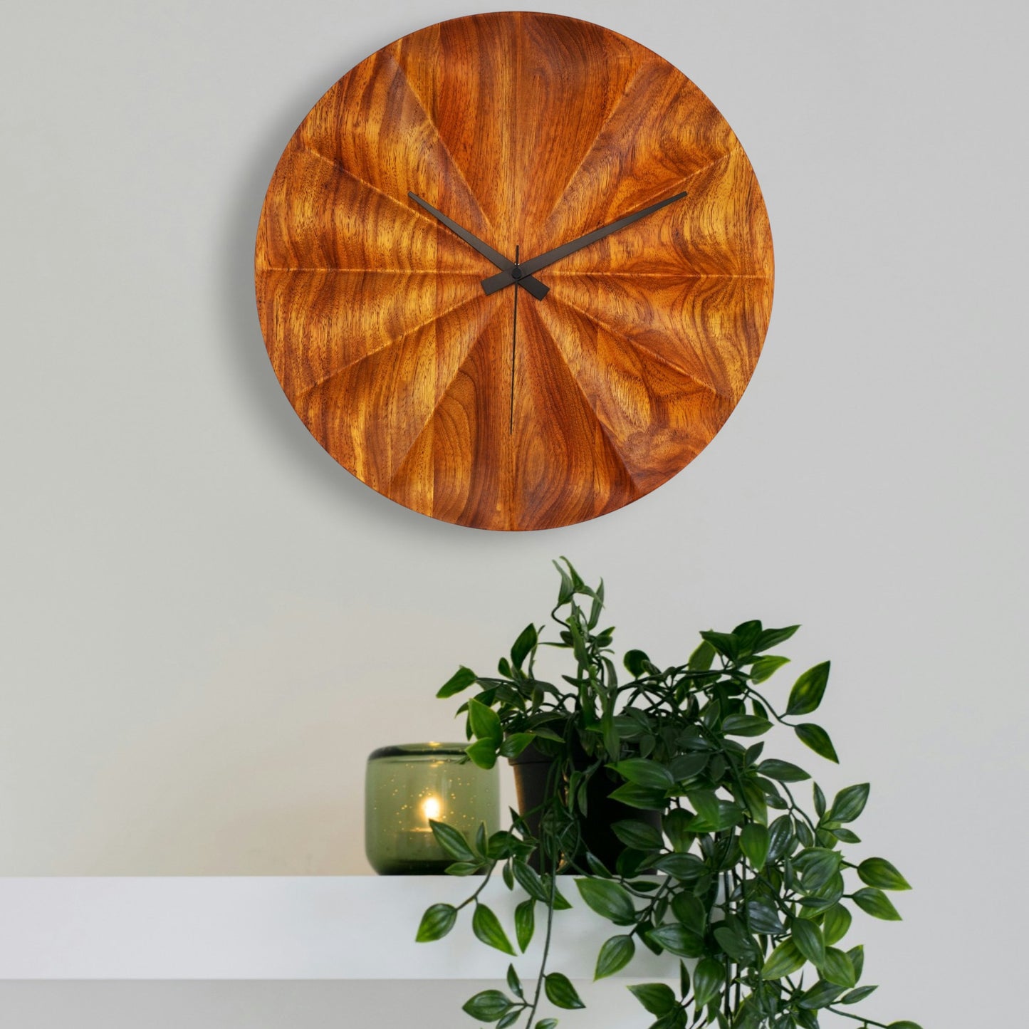 Zephyr #2 – Sculpted Rosewood Wall Clock