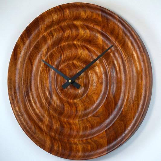 Ripple – Carved Rosewood Wall Clock