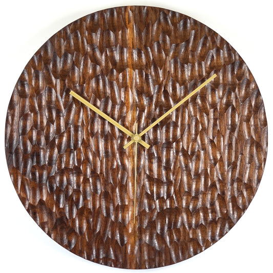 Forge – Sculpted Walnut Wall Clock