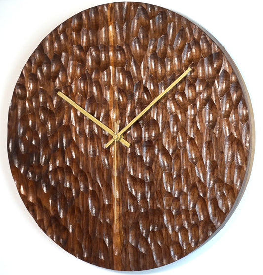 Forge – Sculpted Walnut Wall Clock