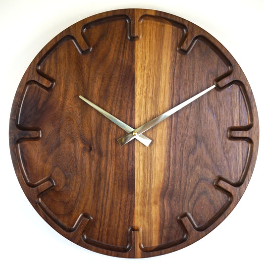 Sentinel - Sculpted Walnut Wall Clock