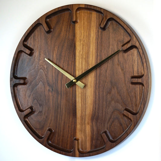 Sentinel - Sculpted Walnut Wall Clock