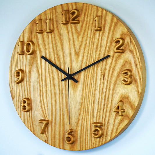 Buddy – Ash Wall Clock with Raised Numerals